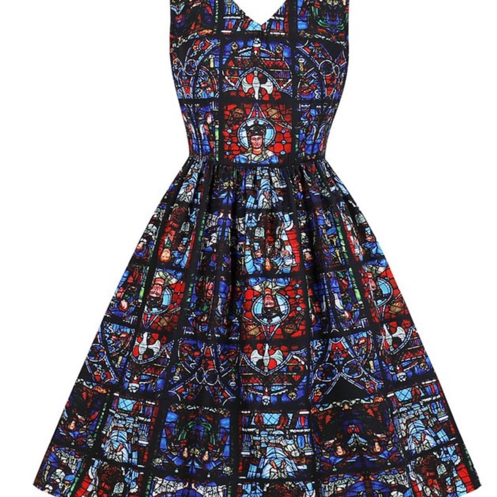 Sucrefas xxl v neck stained glass dress